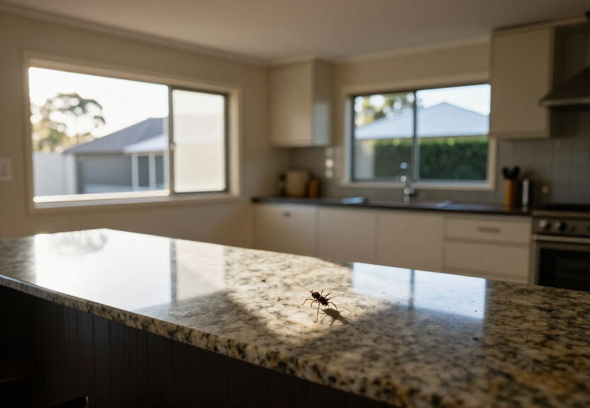 Spider-free storage area in Minto Heights after treatment
